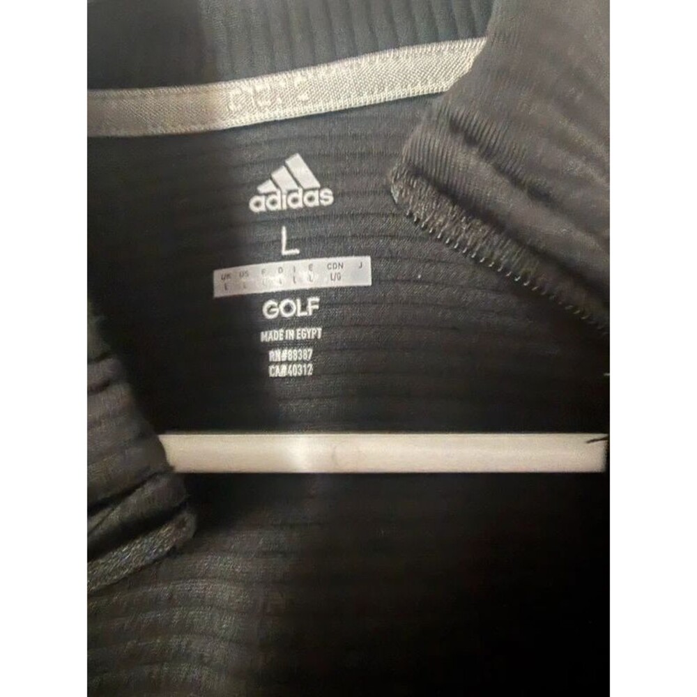 Adidas Golf Black Ribbed Full Zip Performance Jacket - Picture 2 of 3
